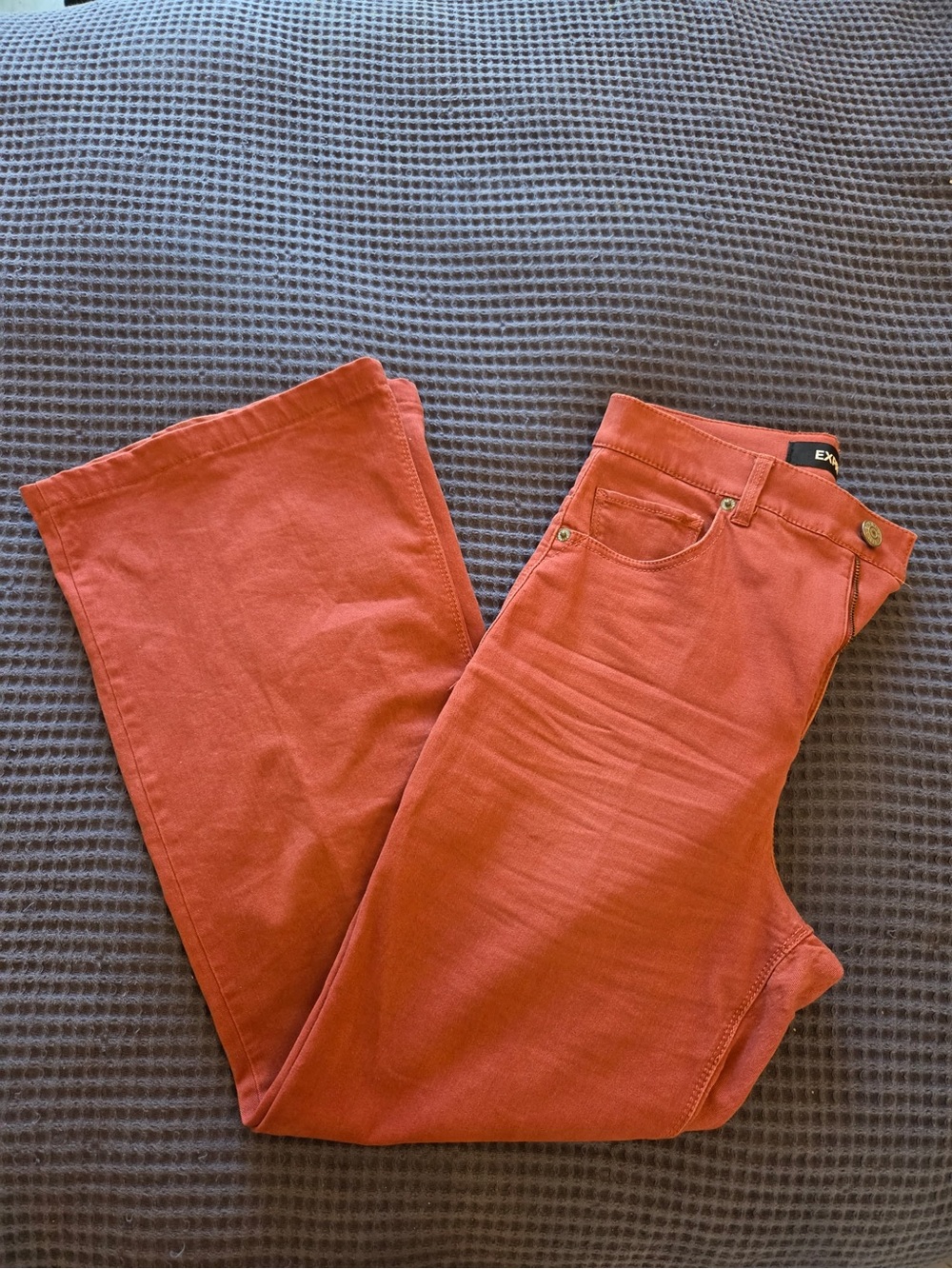 Express Extreme High Rise Brick-Red Jeans 0 Regular - Picture 9 of 9